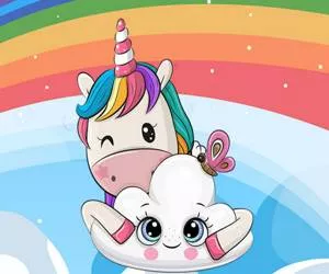 Cute Unicorn Jigsaw full screen