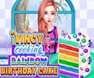 Vincy Cooking Rainbow Birthday Cake full screen